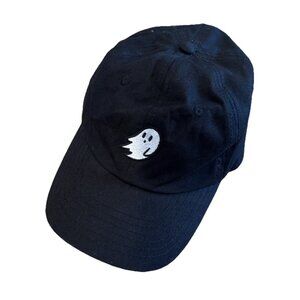 Ghost Baseball Cap Embroidered Cotton Adjustable Dad Hat Black Dalix